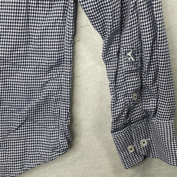 Bugatchi Mens Button Up Dress Shirt Size XL Shaped Fit Houndstooth Plaid - Picture 5 of 16